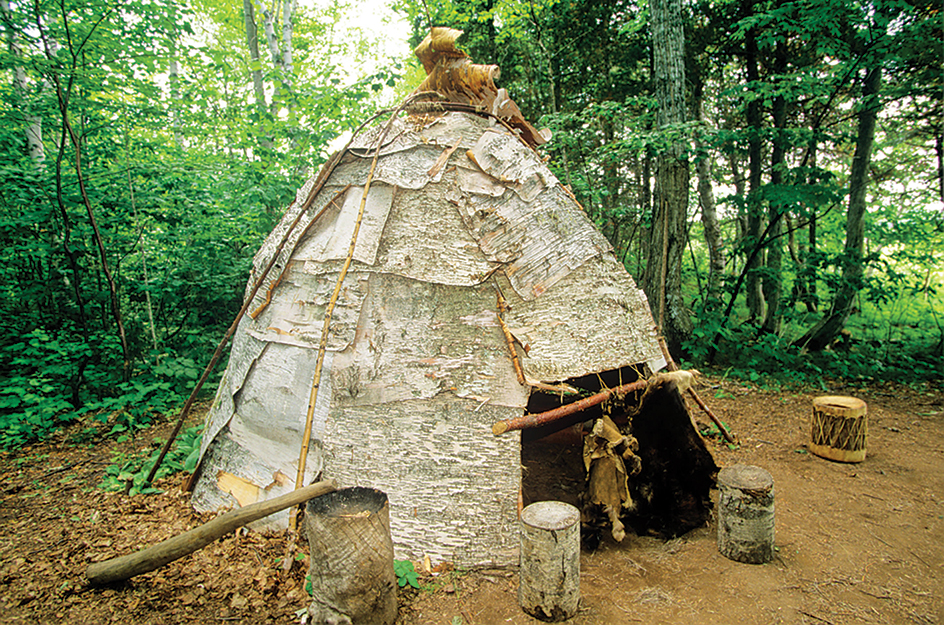 Re-created First Nations tipi in New Brunswick