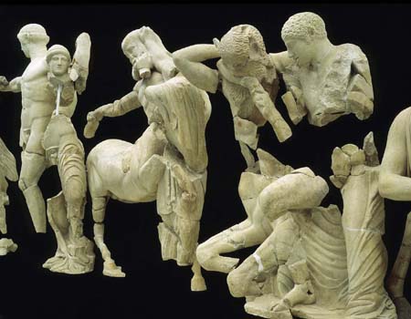 Battle between centaurs and Lapiths