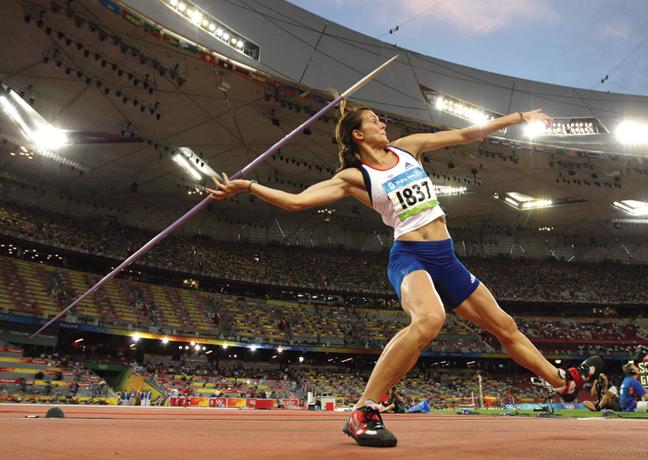 Throwing a javelin