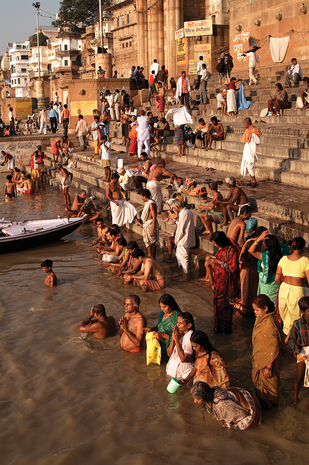 Hindus bathing in the Ganges