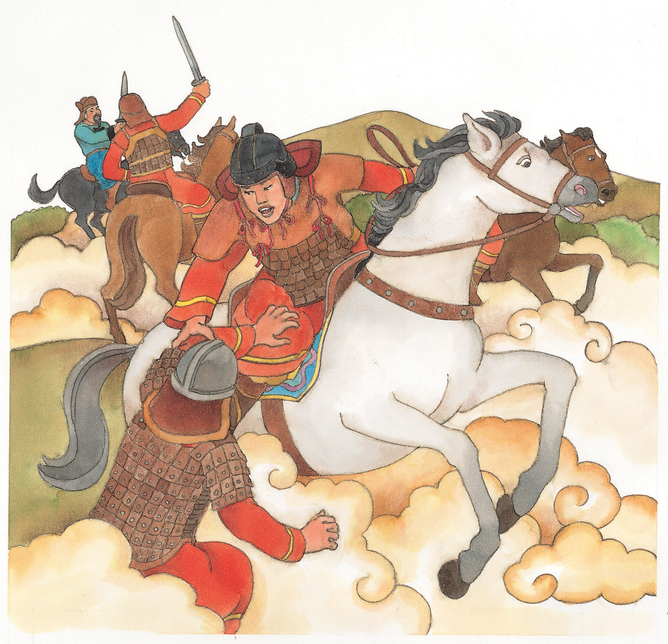 The folk heroine Mulan rescues her love, Jin Yong.