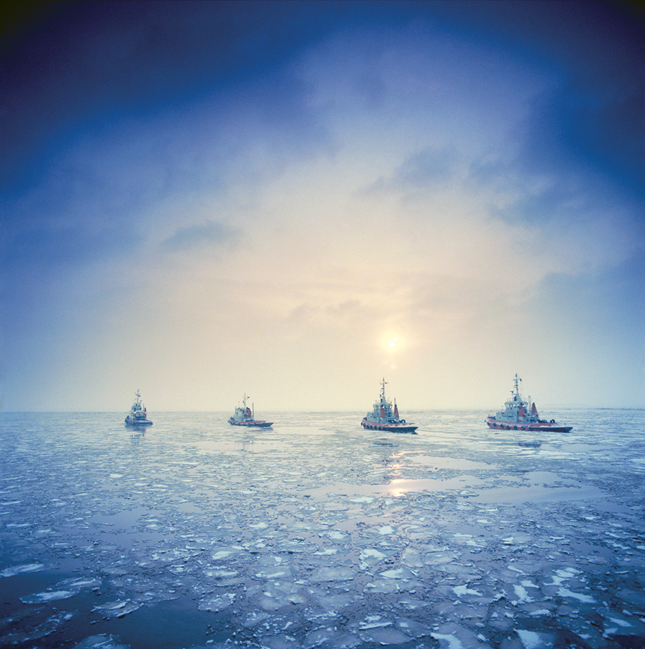 Tugboats near the North Sea port of Bremerhaven, Germany