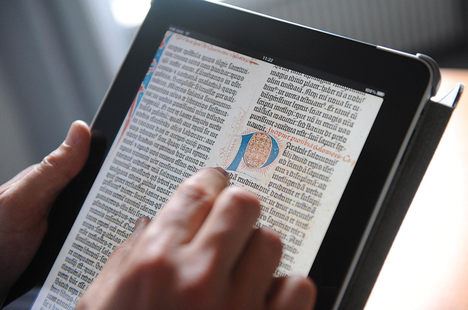 Bible viewed on a tablet computer