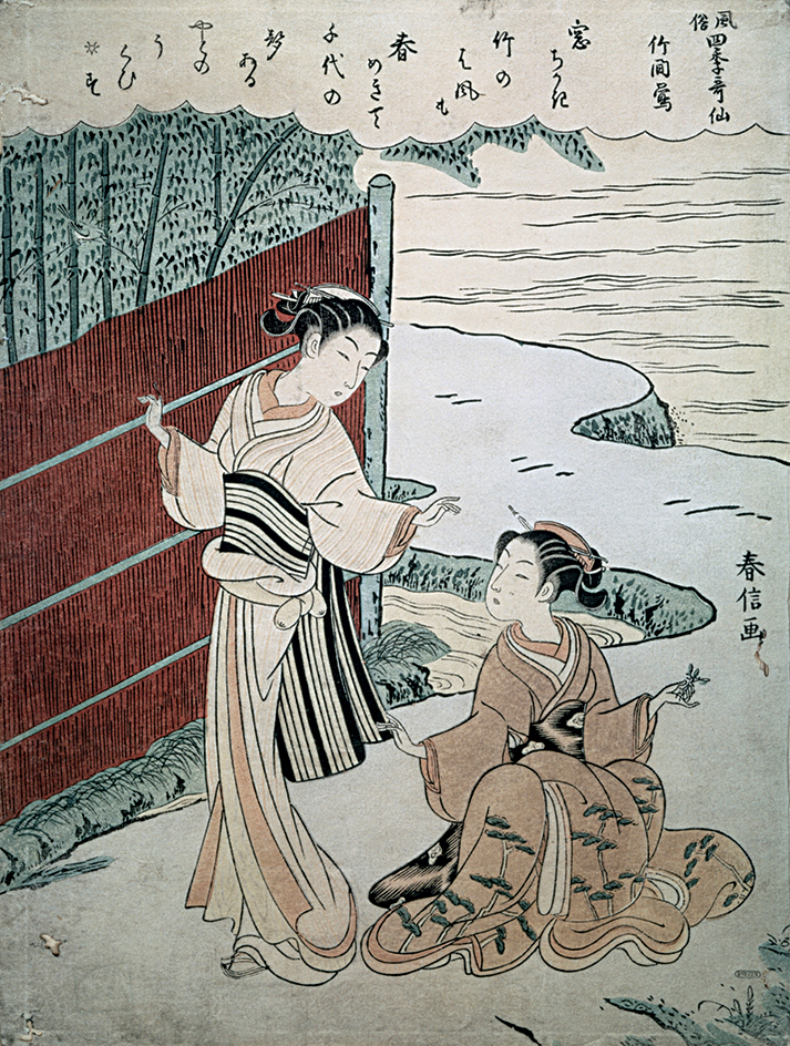 Man and Woman By A Hedge by Harunobu