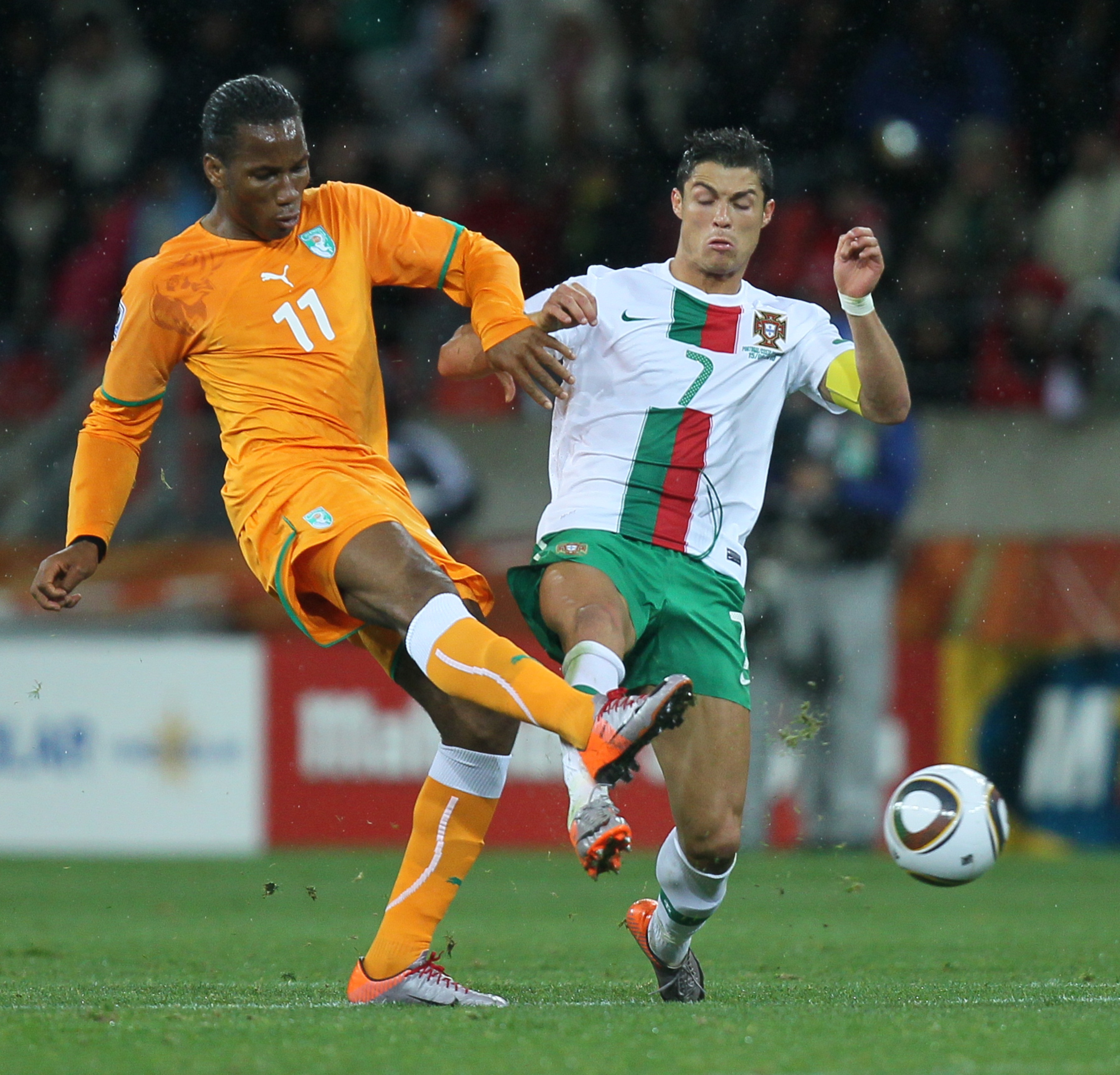 Didier Drogba and Cristiano Ronaldo