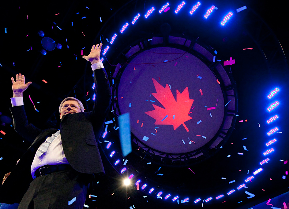 Stephen Harper on election night 2011