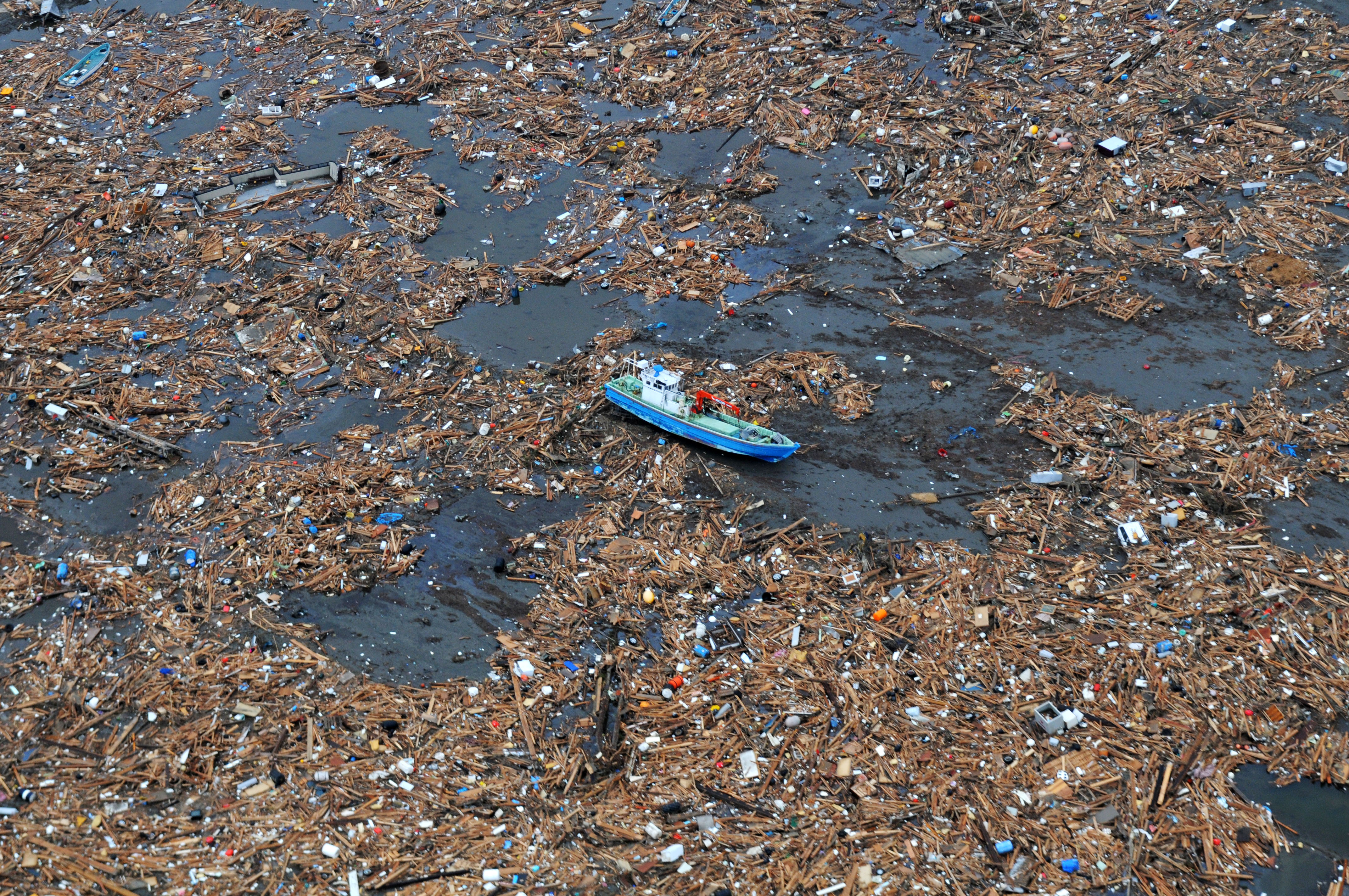 Tsunami damage in Japan in 2011