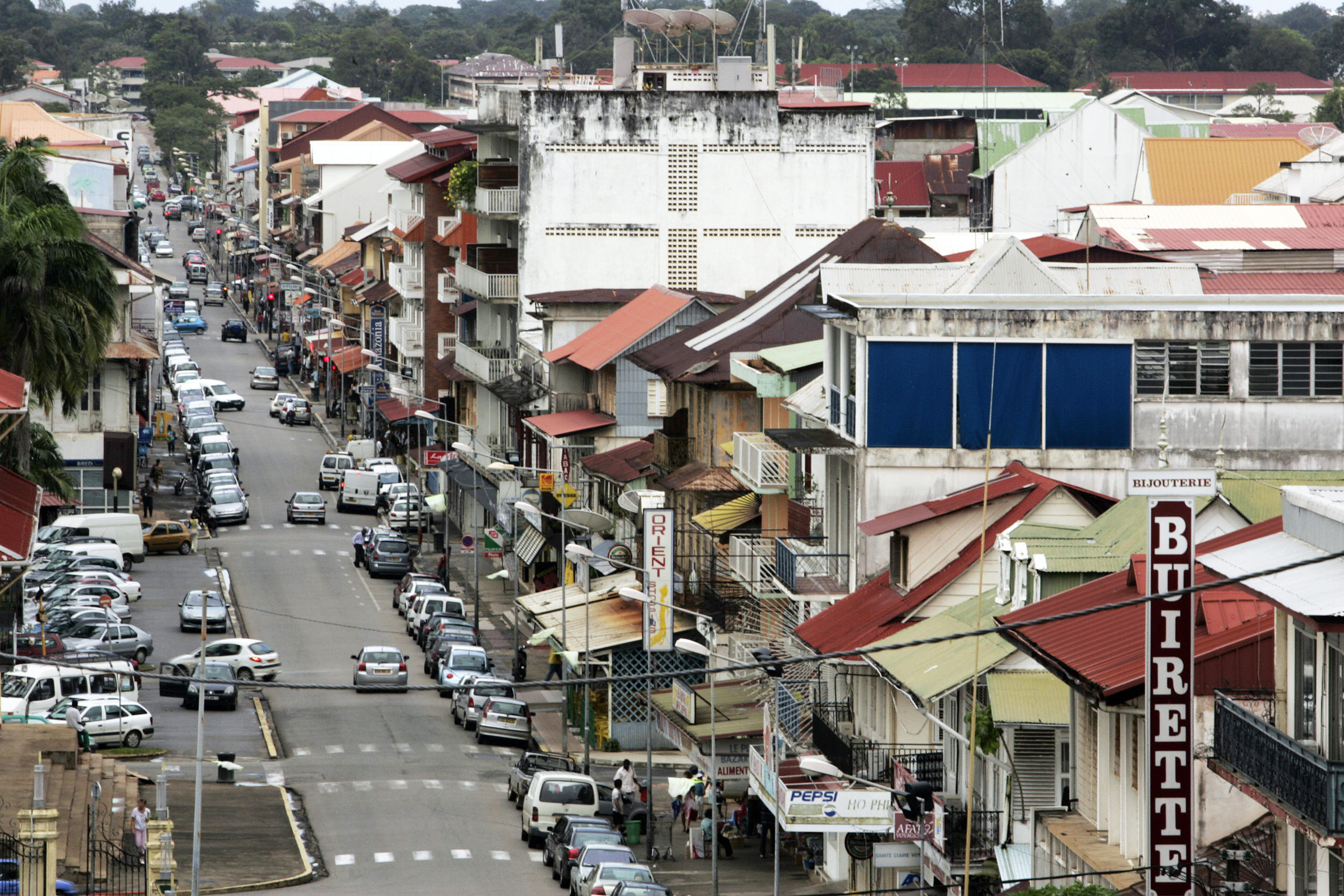 Street scene in Cayenne, French Guiana