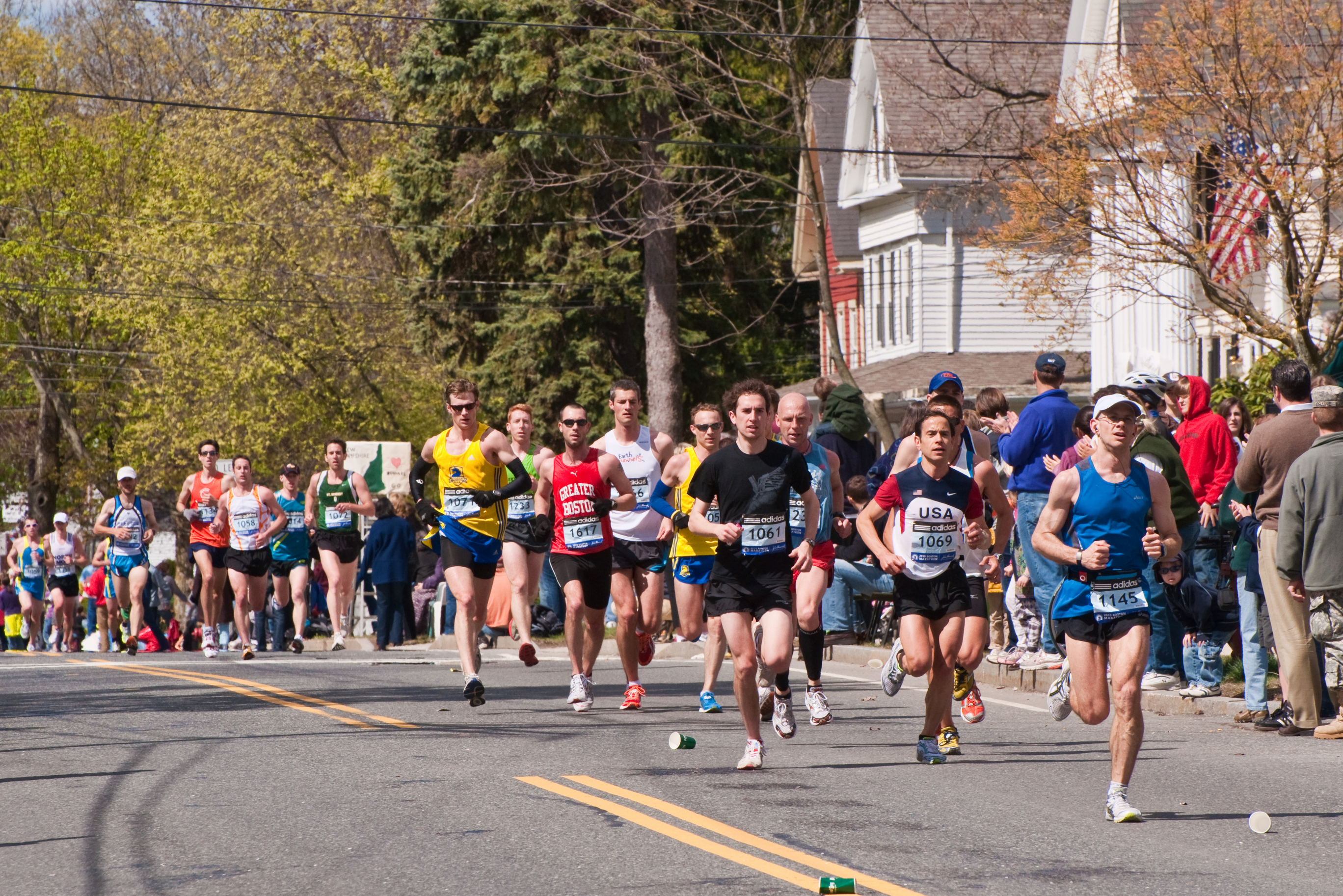 Runners in the Boston Marathon