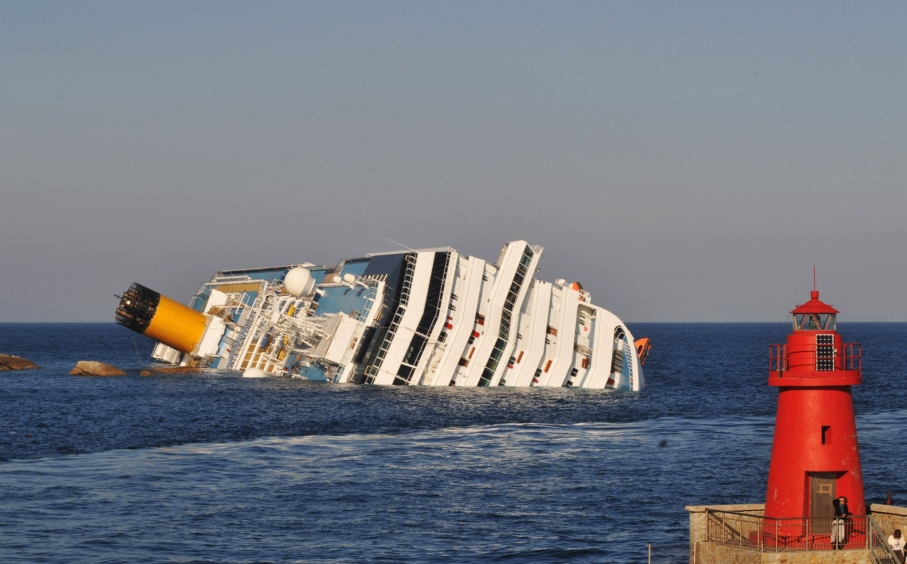 Wreck of the Costa Concordia near Italy in 2012