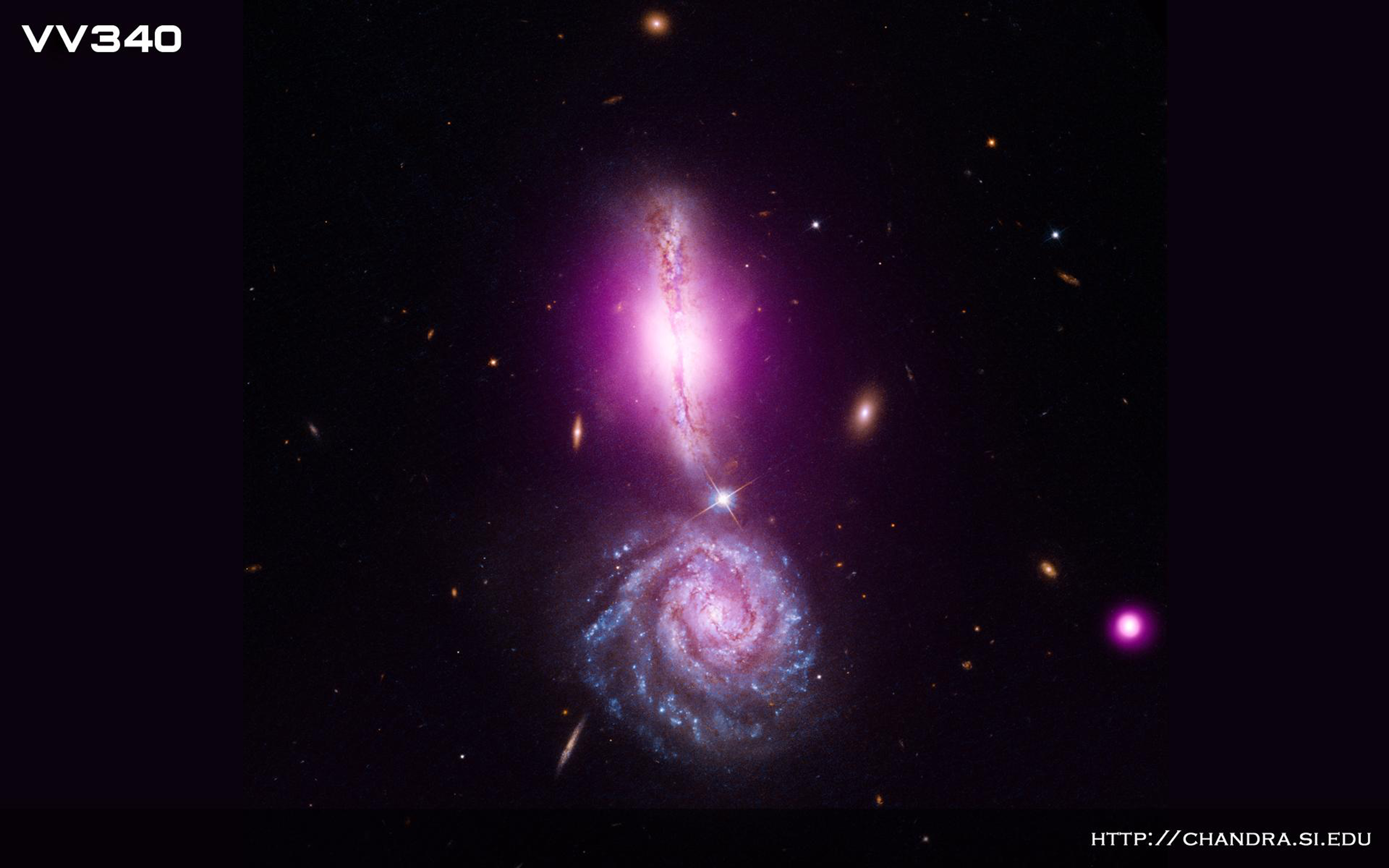 Two spiral galaxies colliding