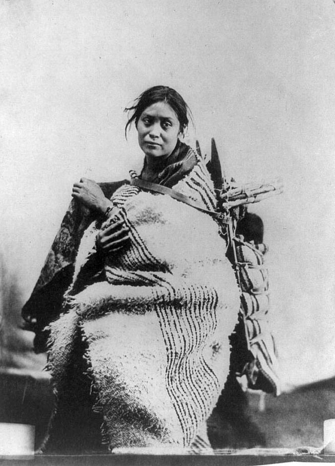 Navajo woman and infant at Bosque Redondo