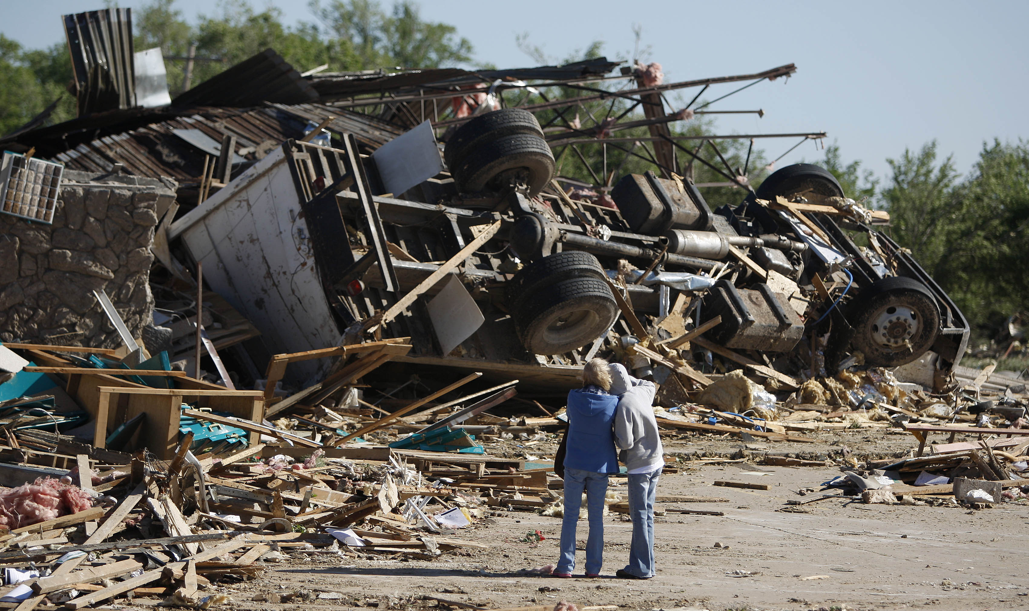 Tornado damage in Woodward, Oklahoma, in 2012