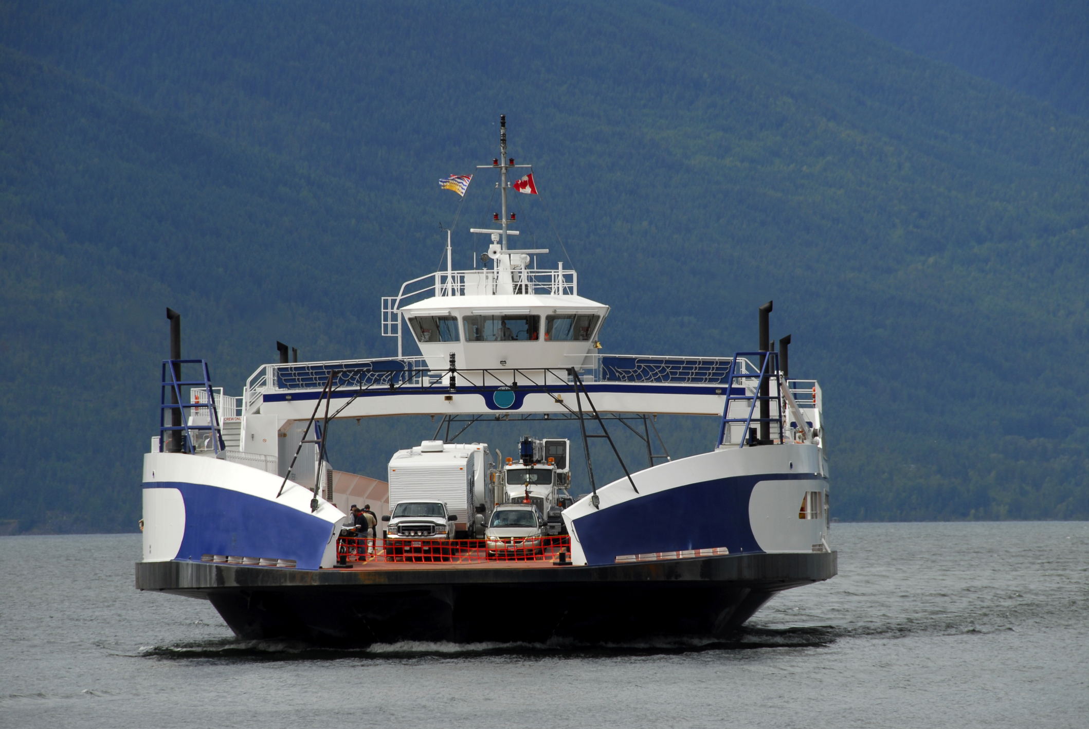 A ferry that carries vehicles