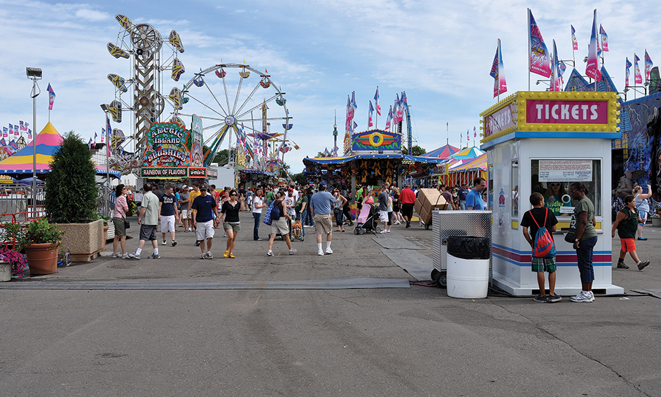 A midway at a state fair