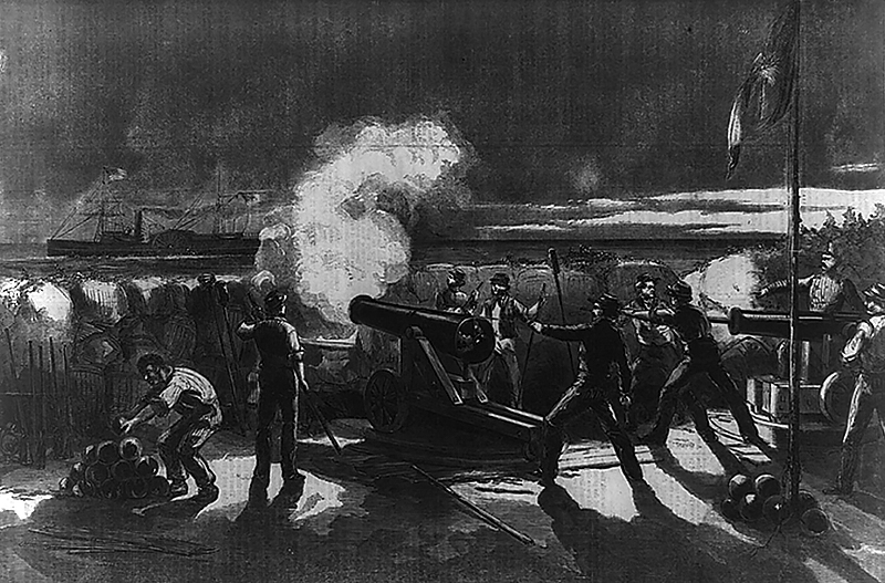 Confederate troops fire on Union ship, January 1861