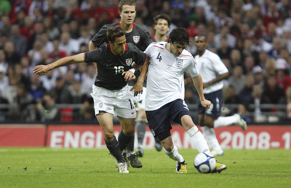 Soccer game at London's Wembley Stadium