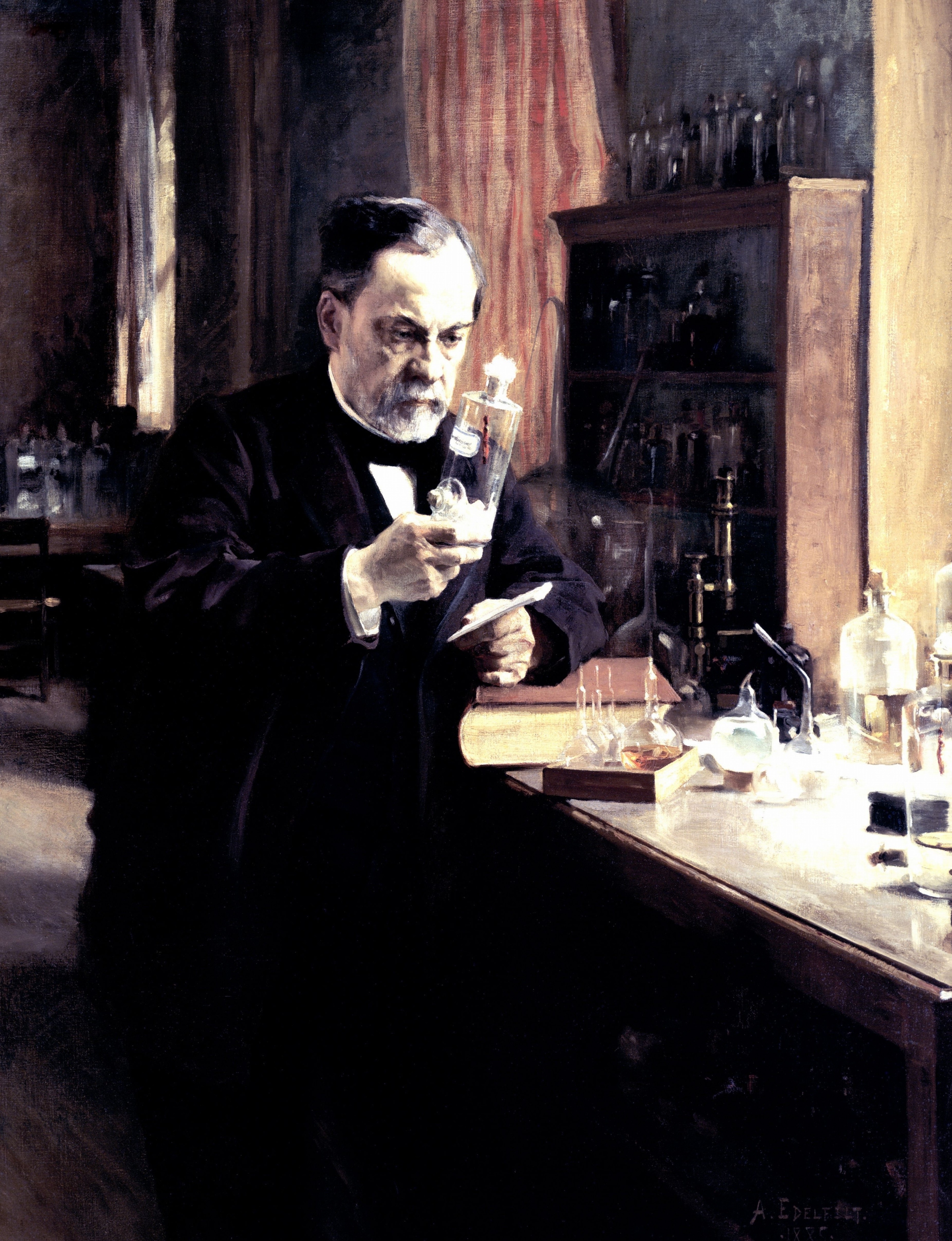 French scientist Louis Pasteur in his laboratory