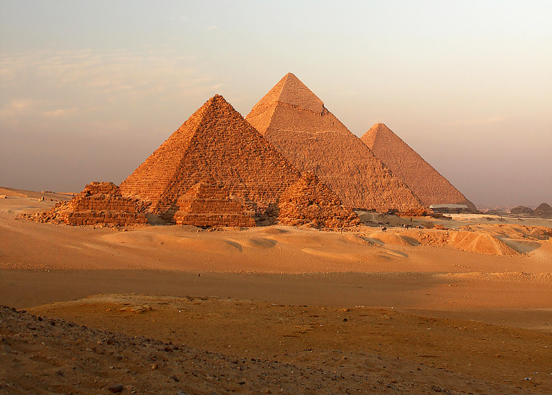 The pyramids at Giza, in Egypt