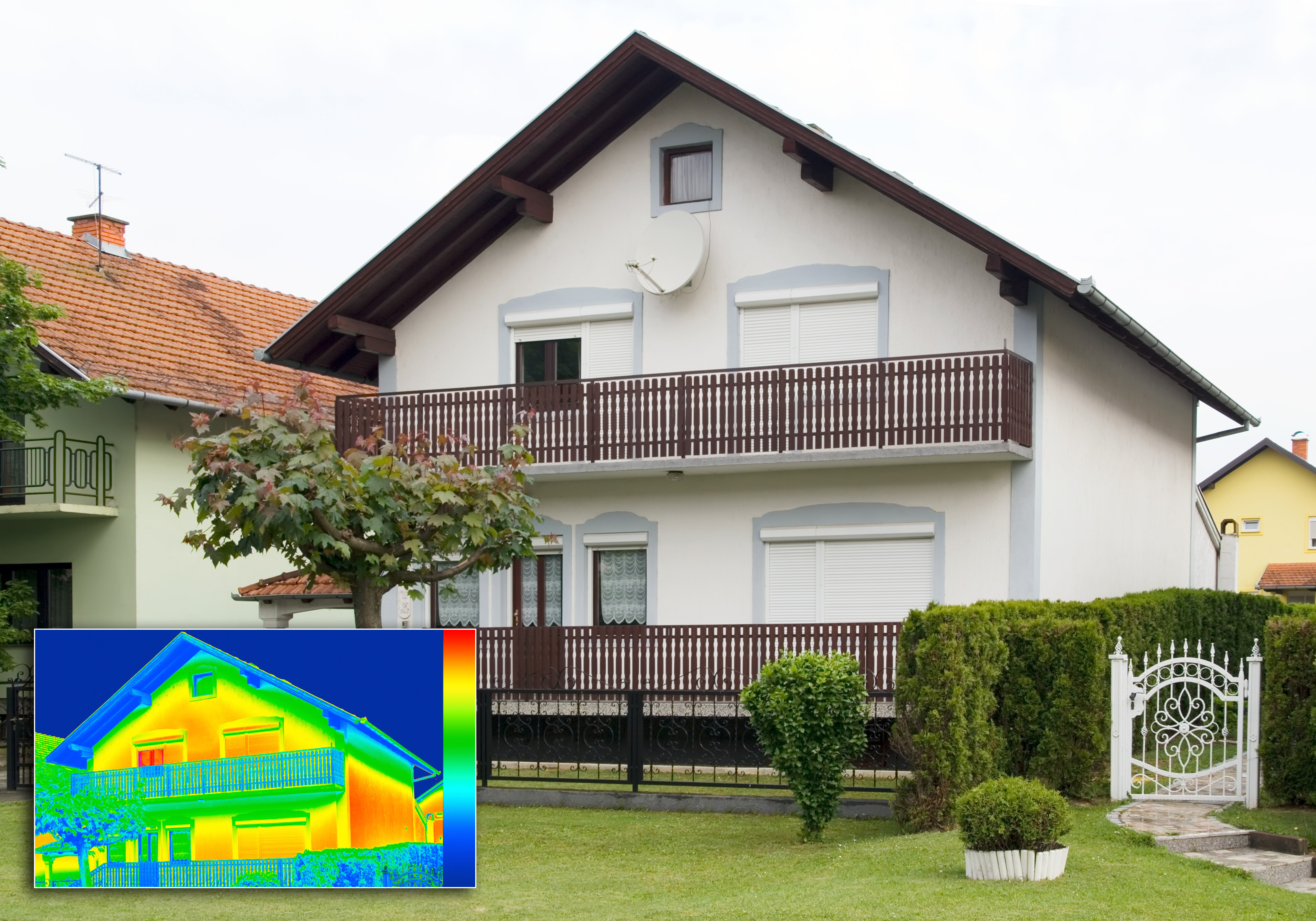 Thermogram of a house