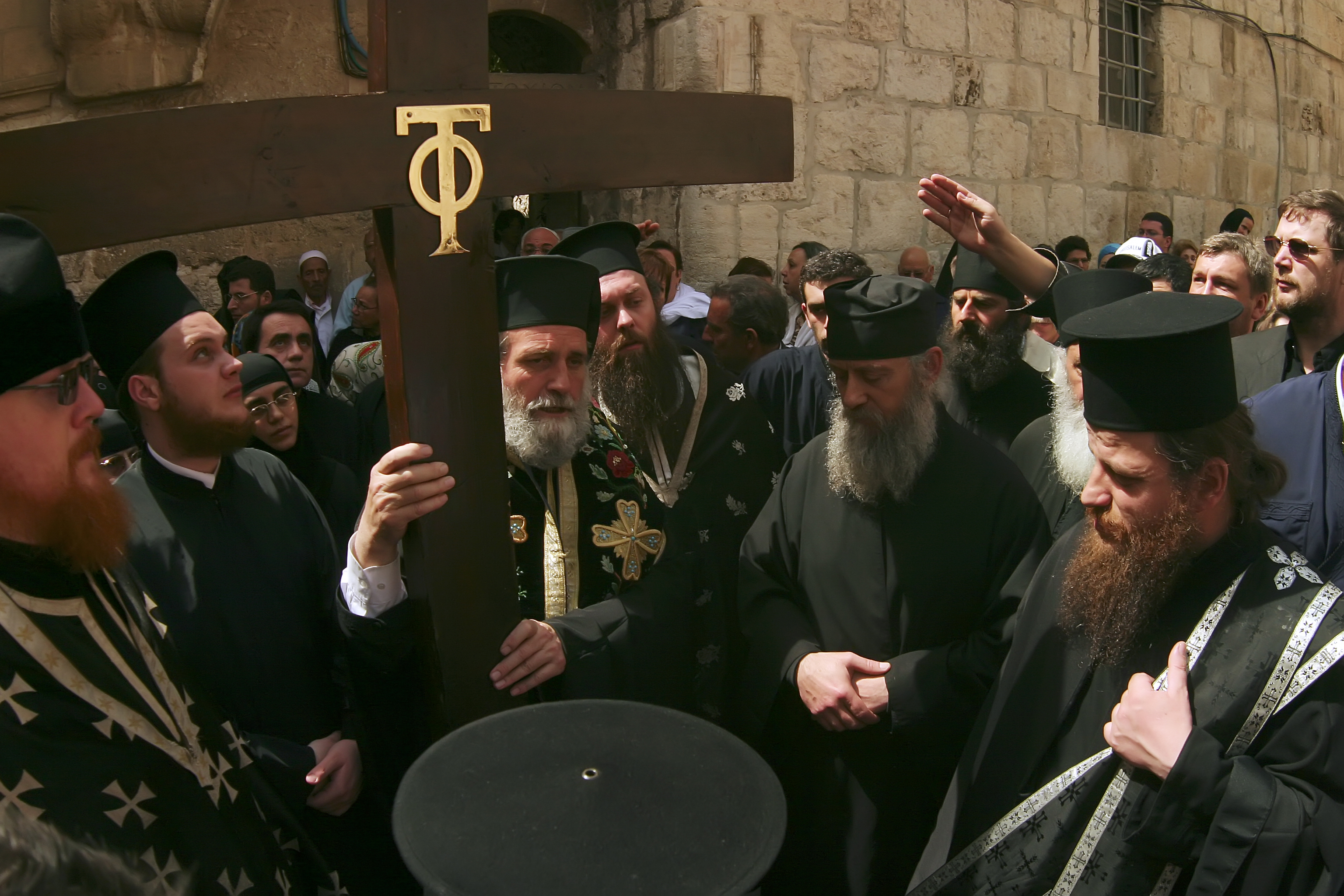 Easter procession by Greek Orthodox Church members