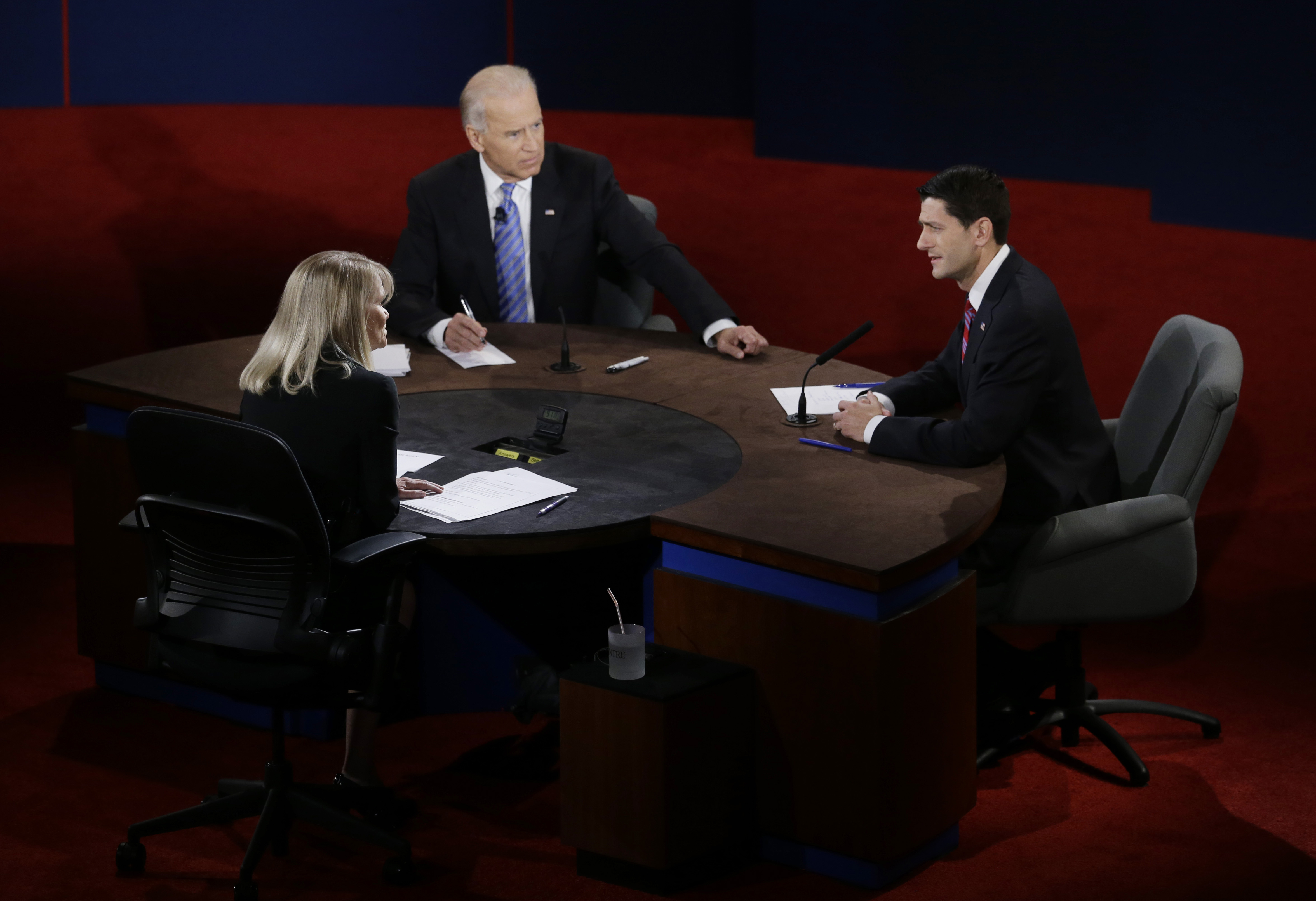 Former Vice President Joe Biden and former Congressman Paul Ryan in 2012 vice presidential debate