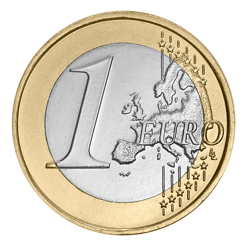 European one-euro coin