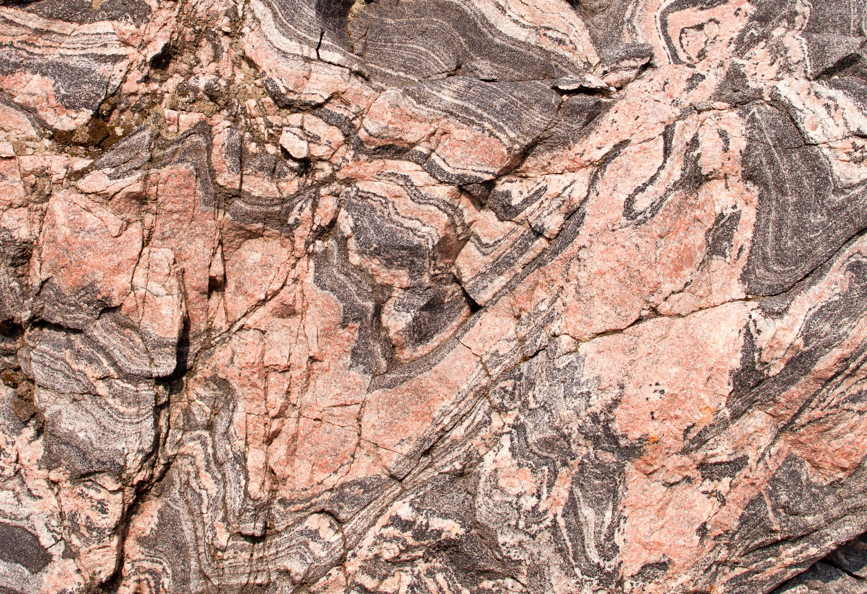 Gneiss, a course-grained rock