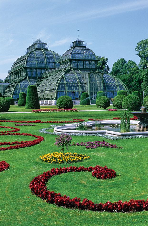 Botanical gardens at Schönbrunn Palace in Vienna, Austria