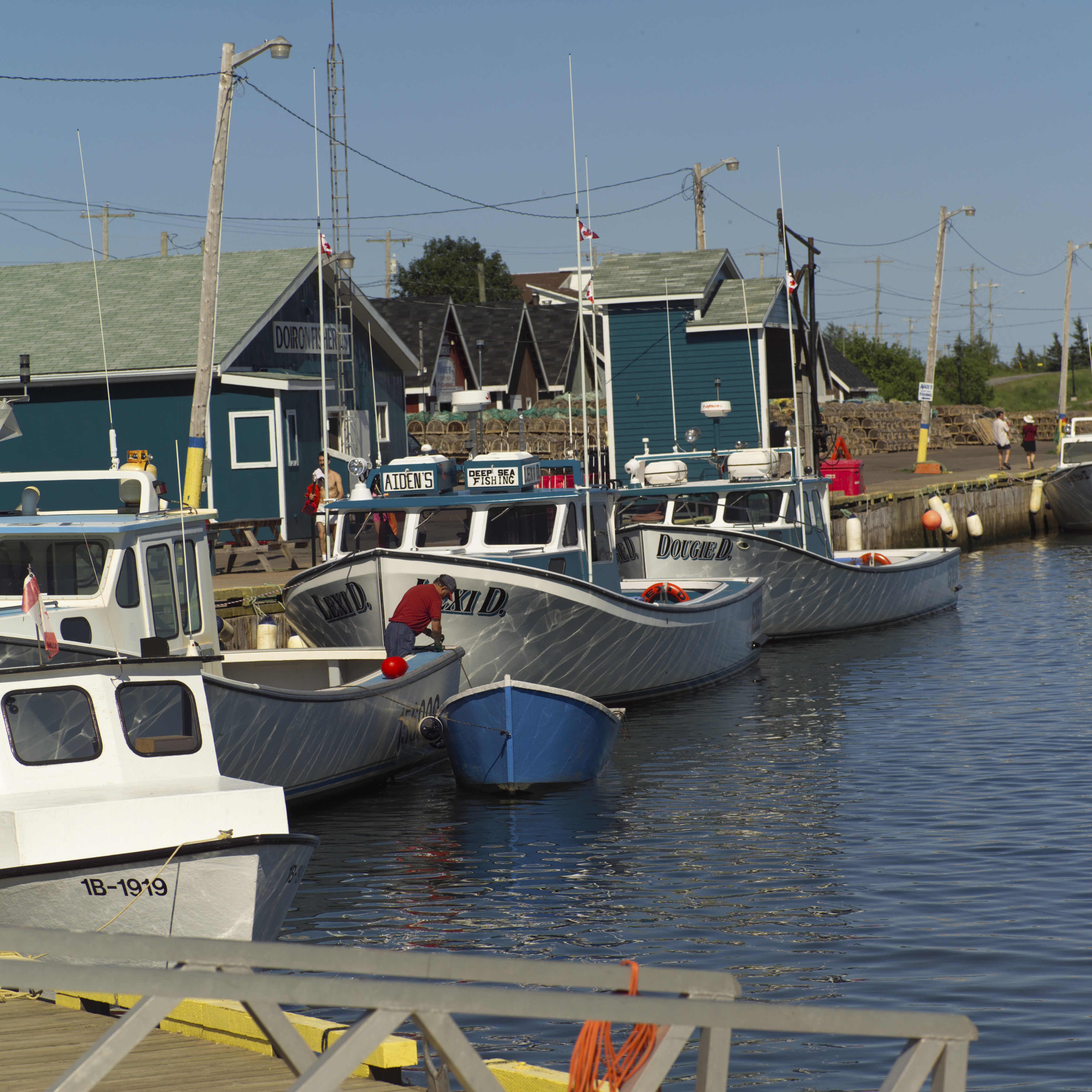 Fishing boats at a dock on Prince Edward Island