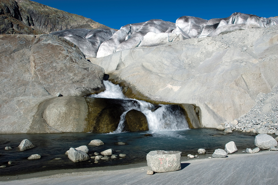 A glacier as the source of a river