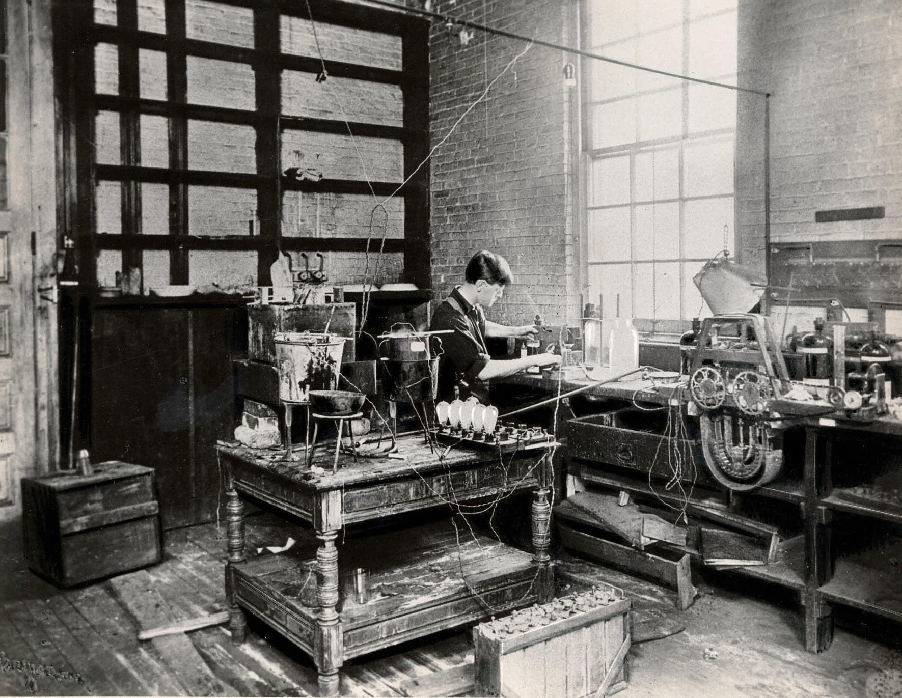 Thomas Edison in his West Orange laboratory