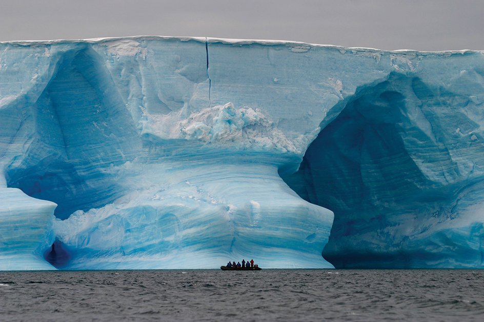 Tourists at an iceberg