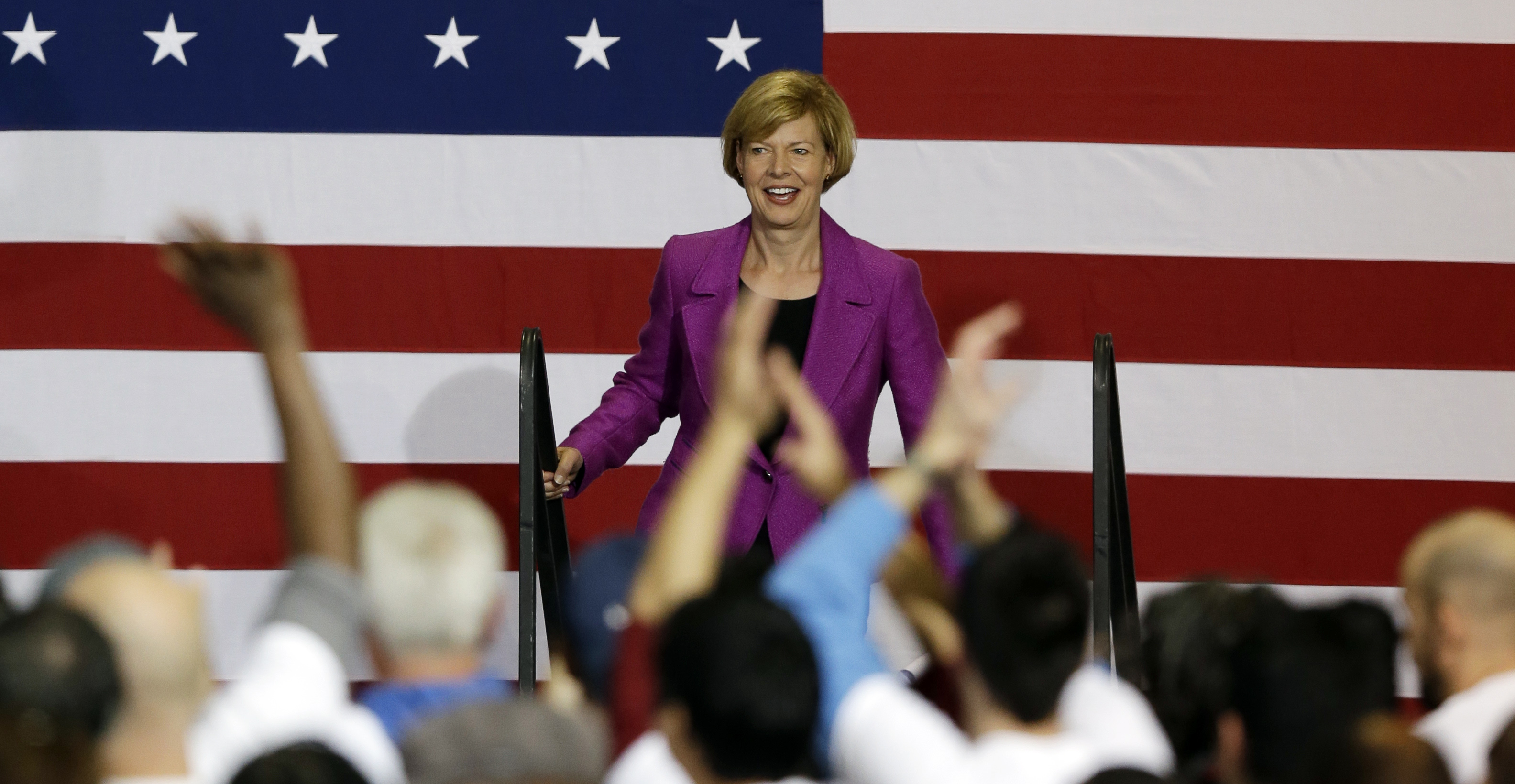 Tammy Baldwin greets supporters after winning election to the U.S. Senate in November 2012.