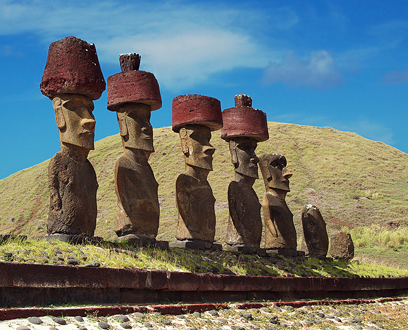 Stone statues on Easter Island