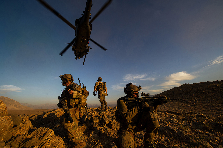 Air Force troops in the Afghan mountains