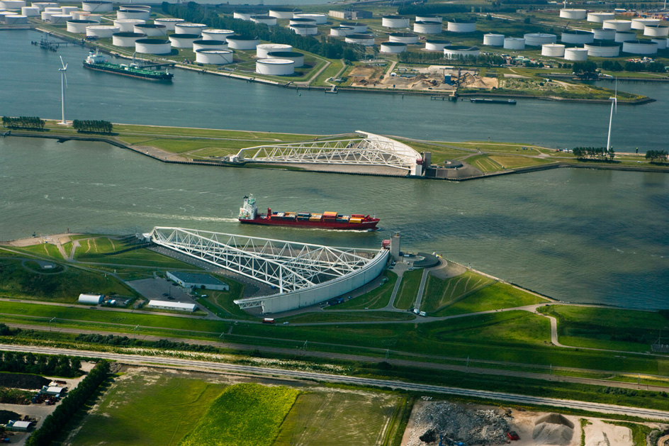 Maeslant Barrier with gates open