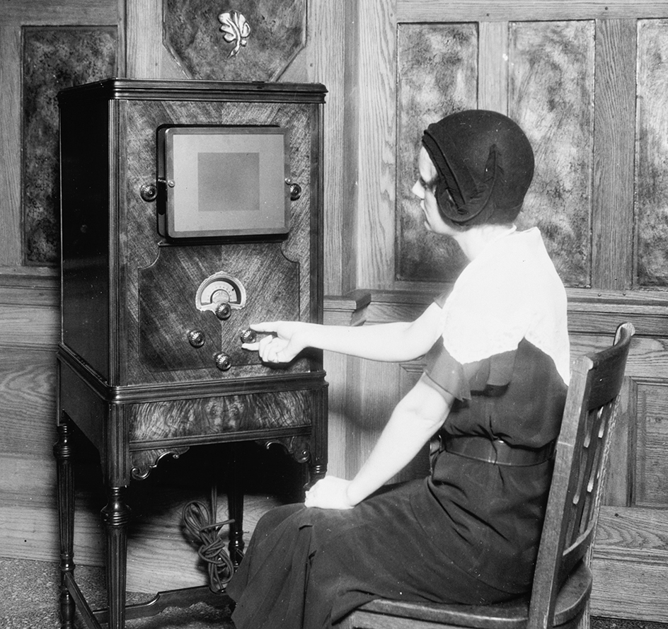 Woman listening to radio