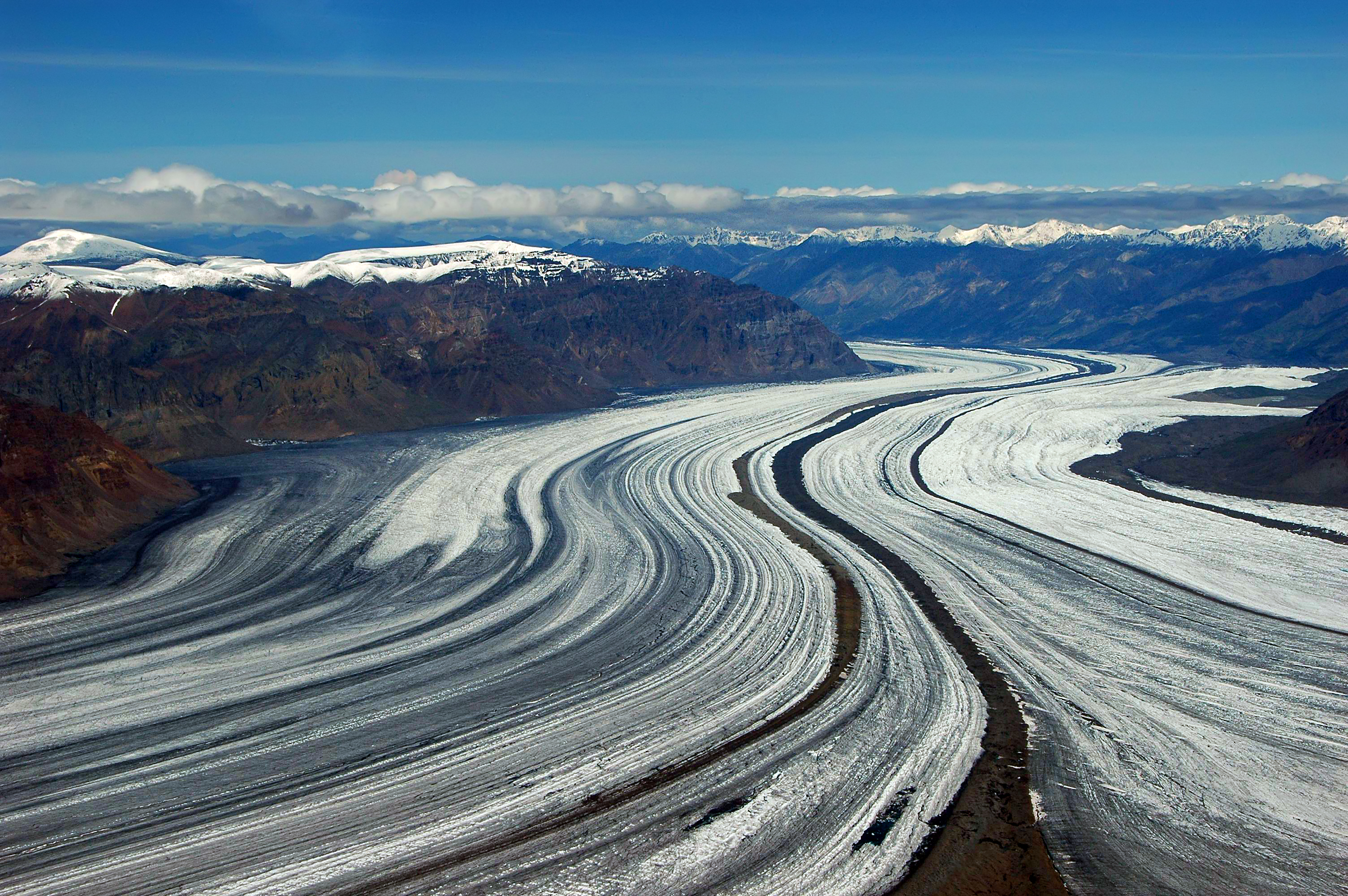 Glaciers scour the landscape