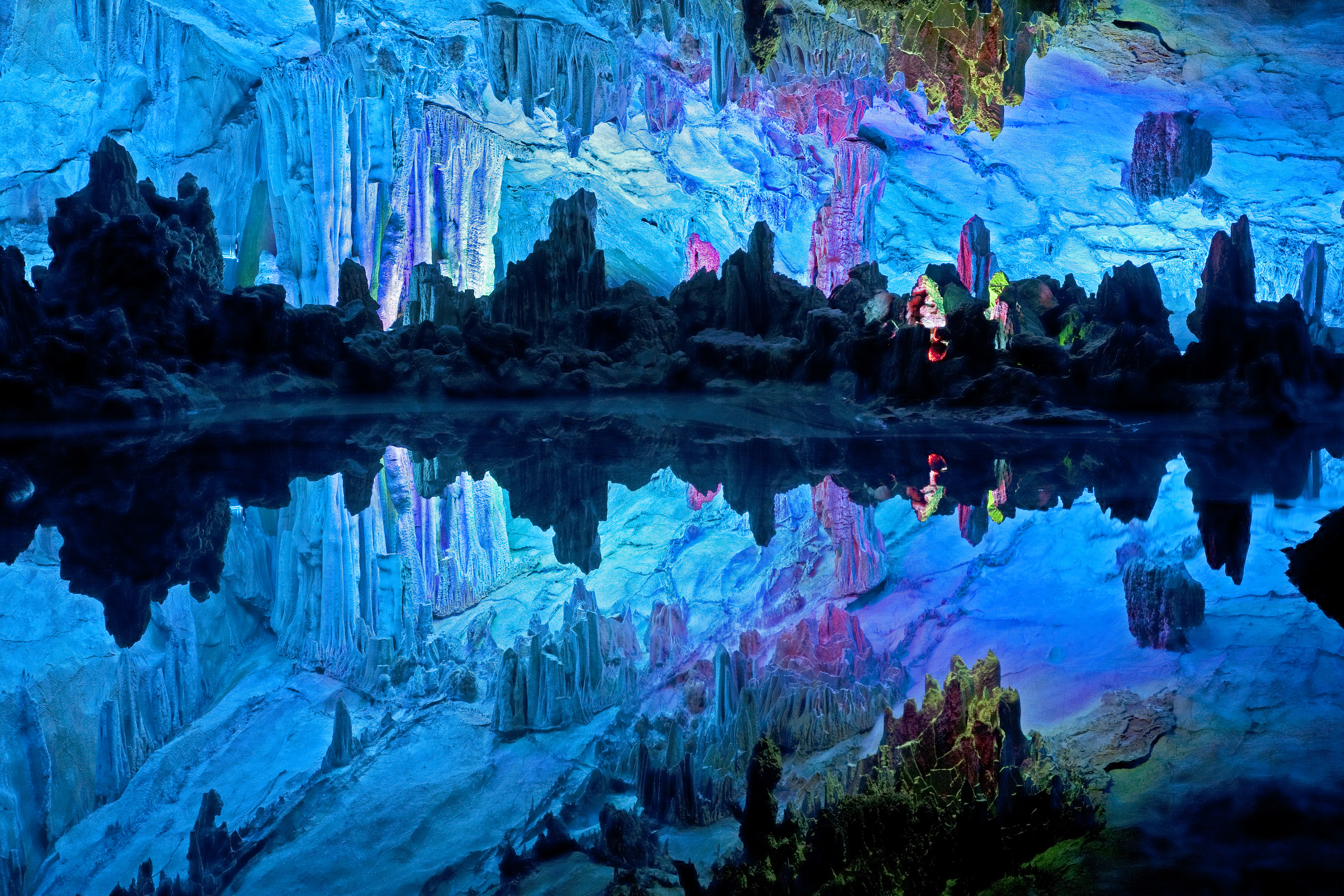 Beautiful rock formations at a cave in China