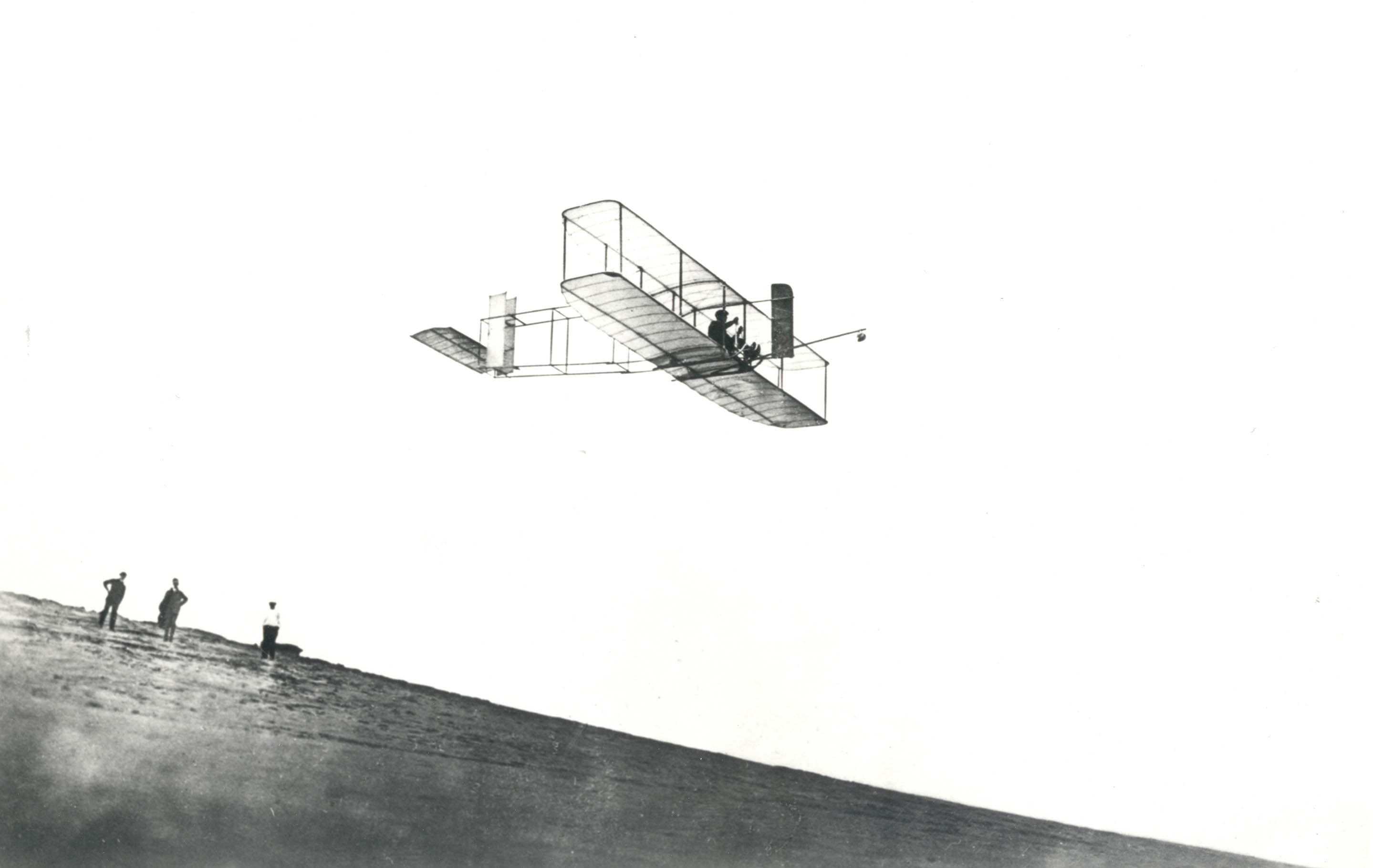 Orville Wright pilots glider