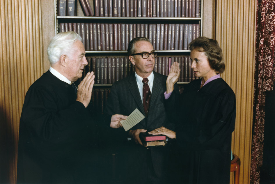 Swearing in of Sandra Day O'Connor as an associate justice of the Supreme Court of the United States