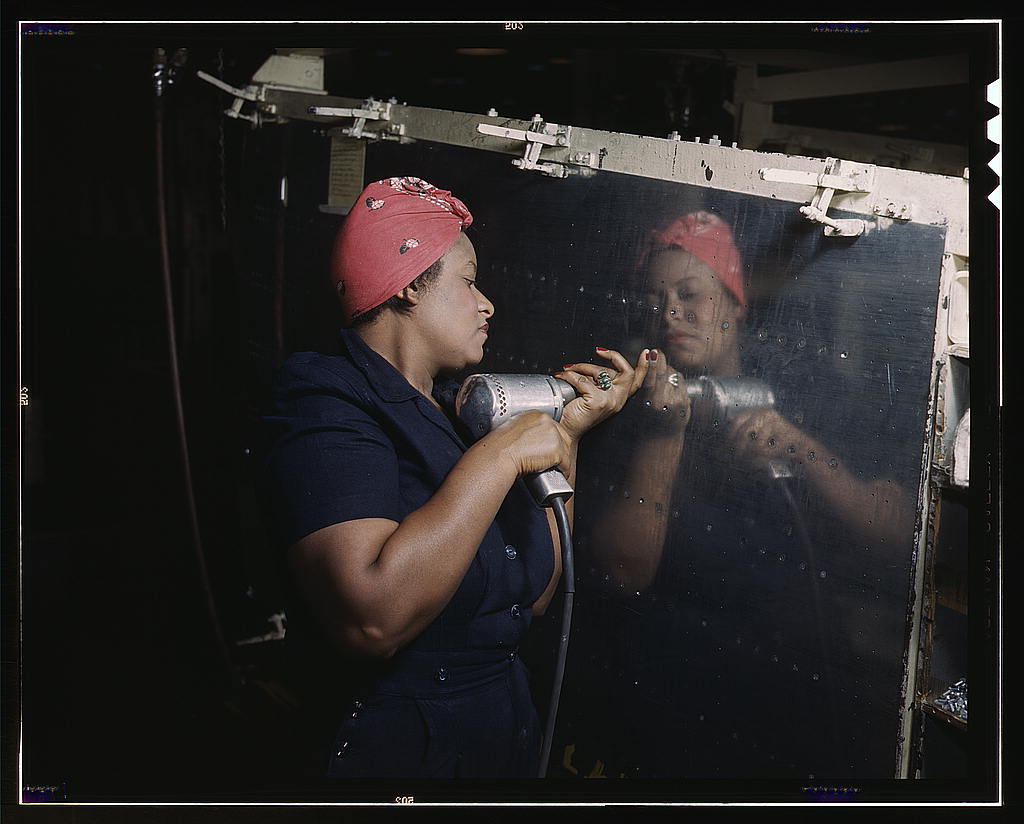 Woman working at a bomber plant in Nashville during World War II