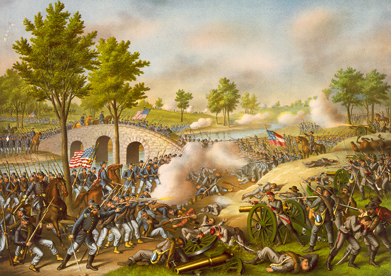 The Battle of Antietam, a major battle of the American Civil War