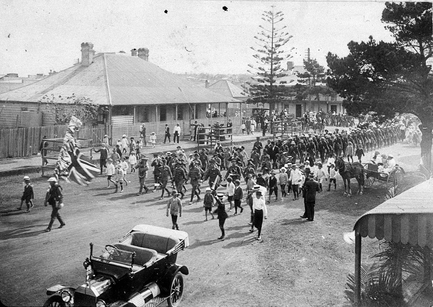 Recruitment march in Port Macquarie, Australia, in 1916