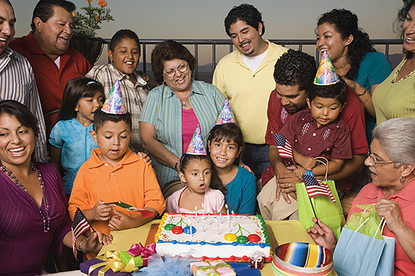 Extended family celebrating a birthday