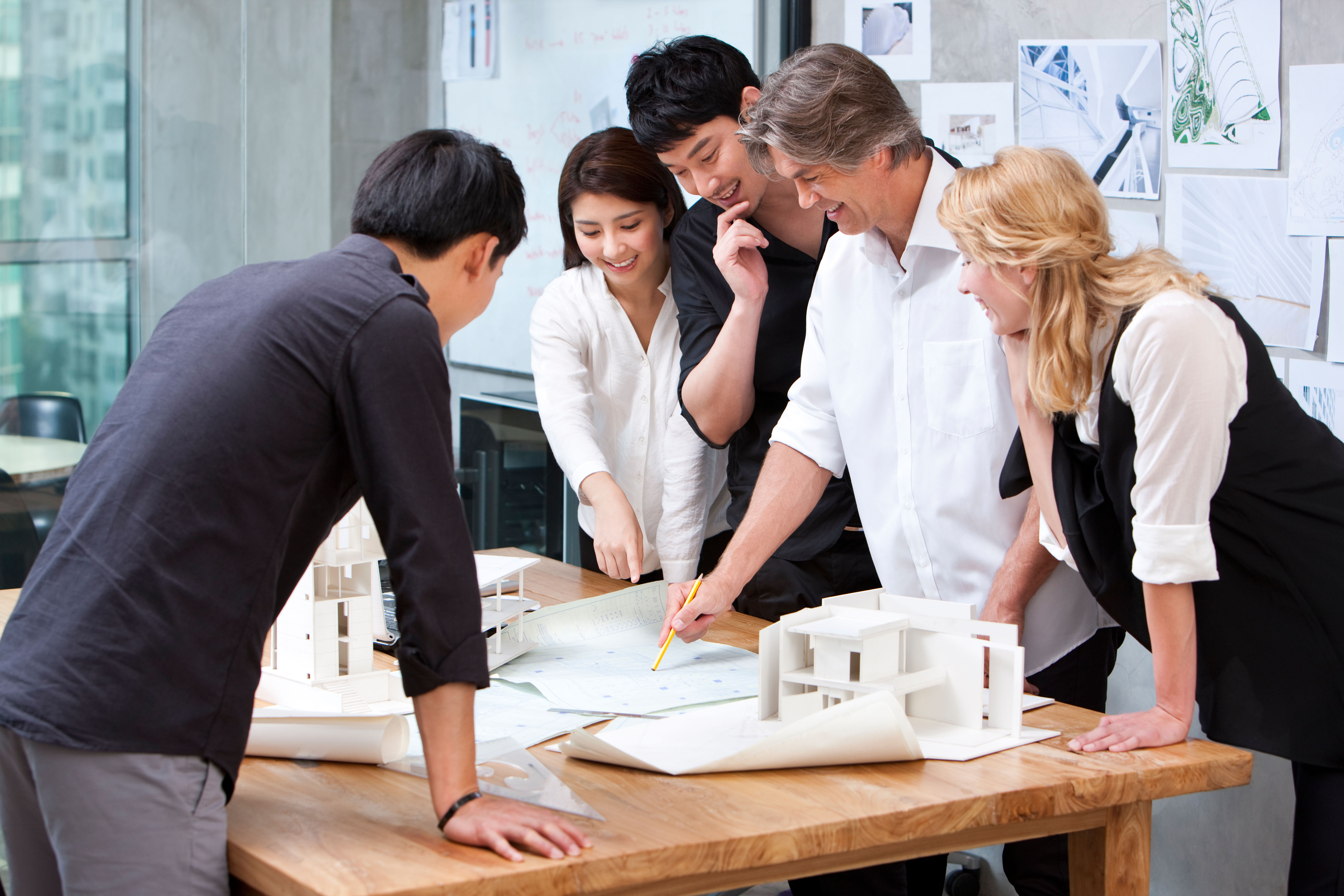 City planners working on a model