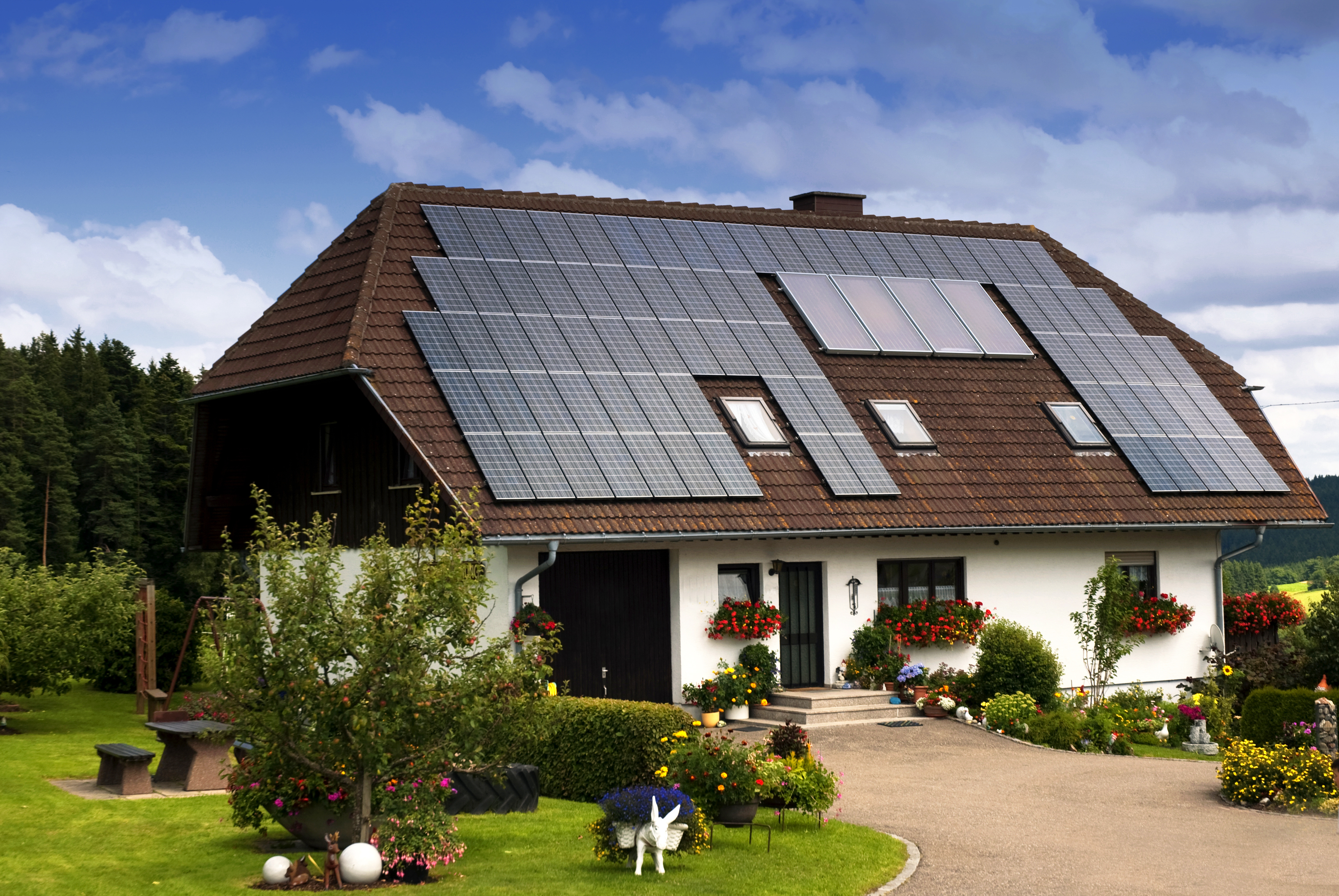 House with solar panels