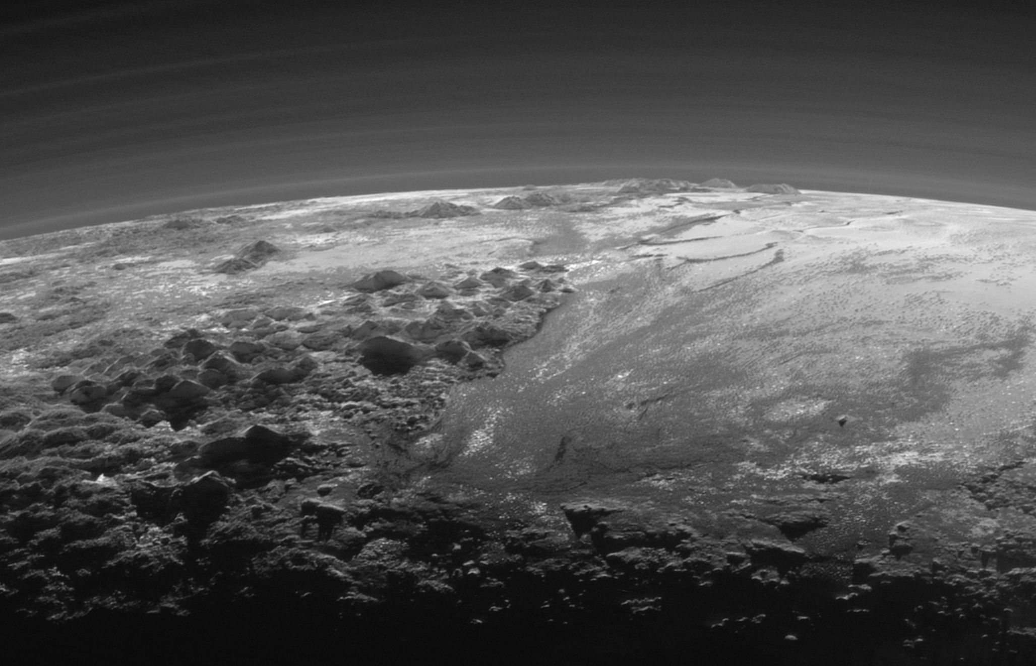 Mountains and plains on Pluto