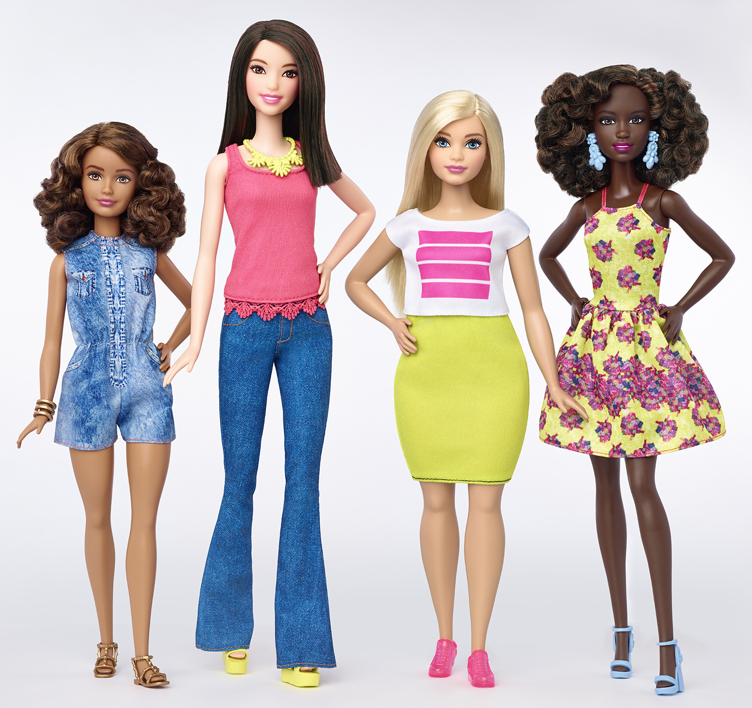 Barbie dolls with different body types